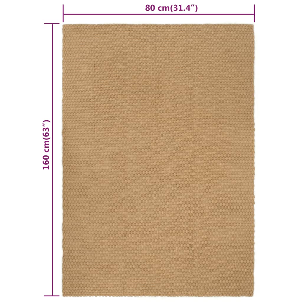 Tapis rectangulaire 80x160 cm jute naturel