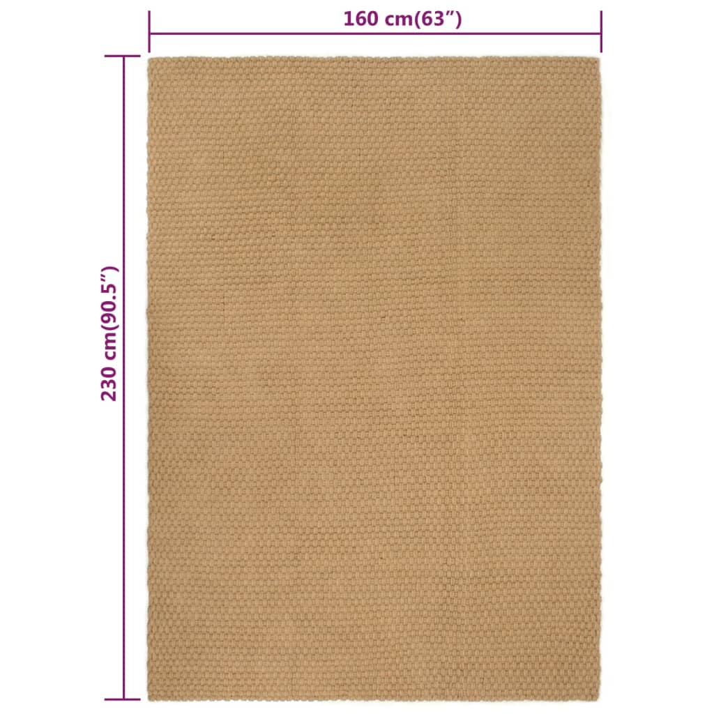 Tapis rectangulaire 80x160 cm jute naturel