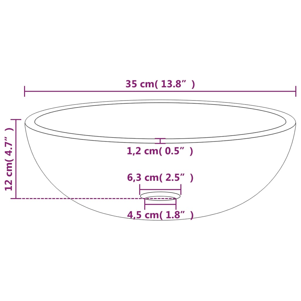 Wasbak 35x12 cm gehard glas