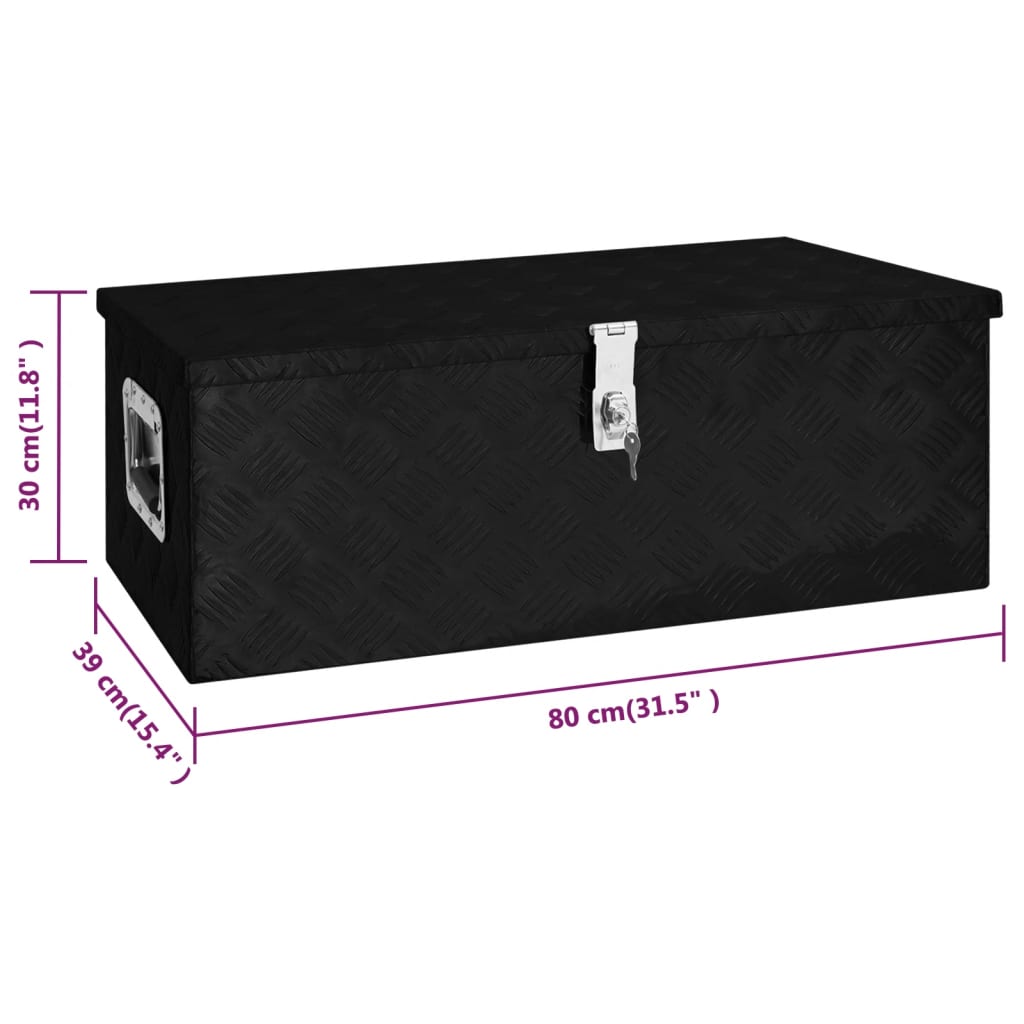 Opbergbox 50x15x20,5 cm aluminium zilverkleurig