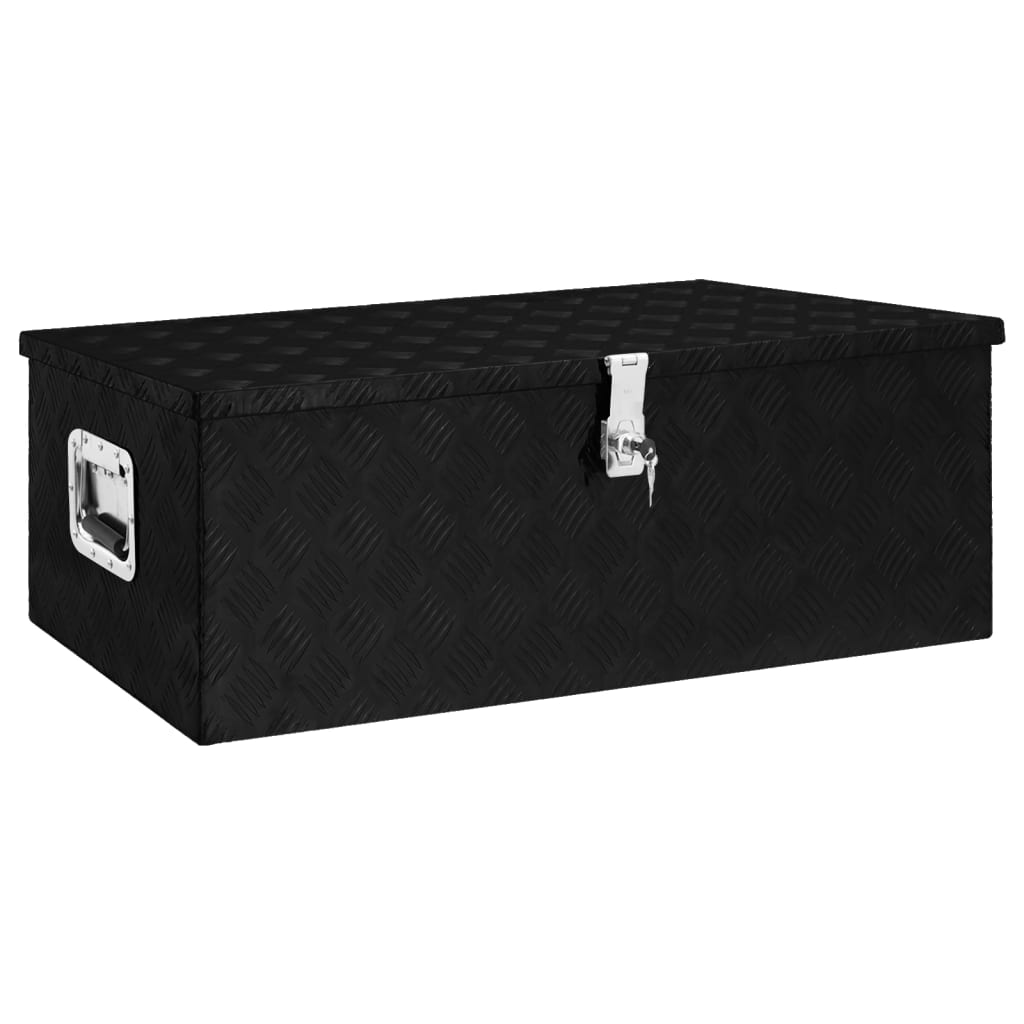 Opbergbox 50x15x20,5 cm aluminium zilverkleurig