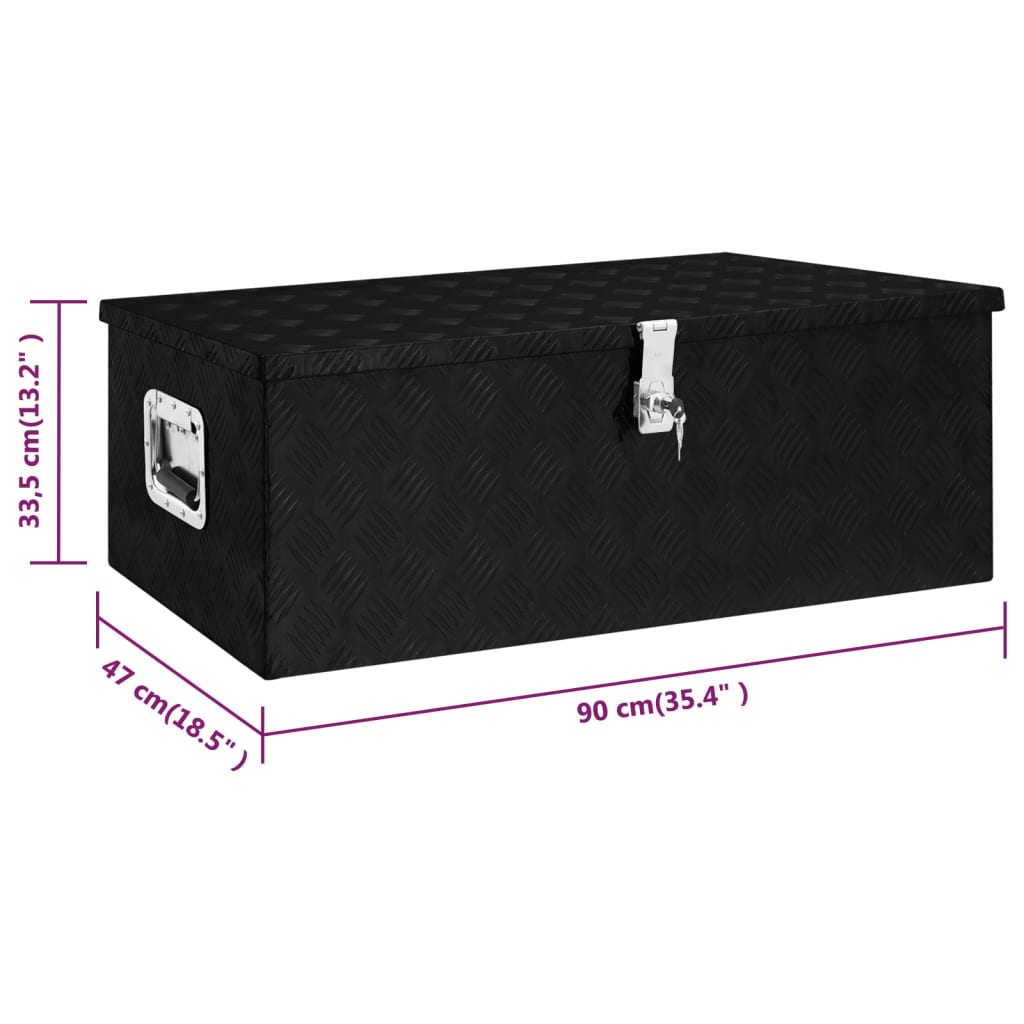 Opbergbox 50x15x20,5 cm aluminium zilverkleurig