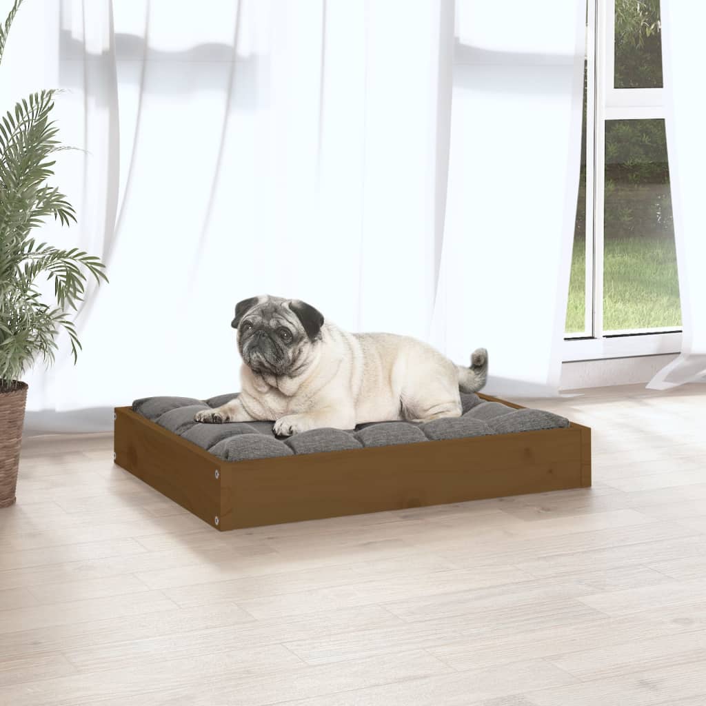 Lit pour chien 61,5x49x9 cm en bois de pin massif