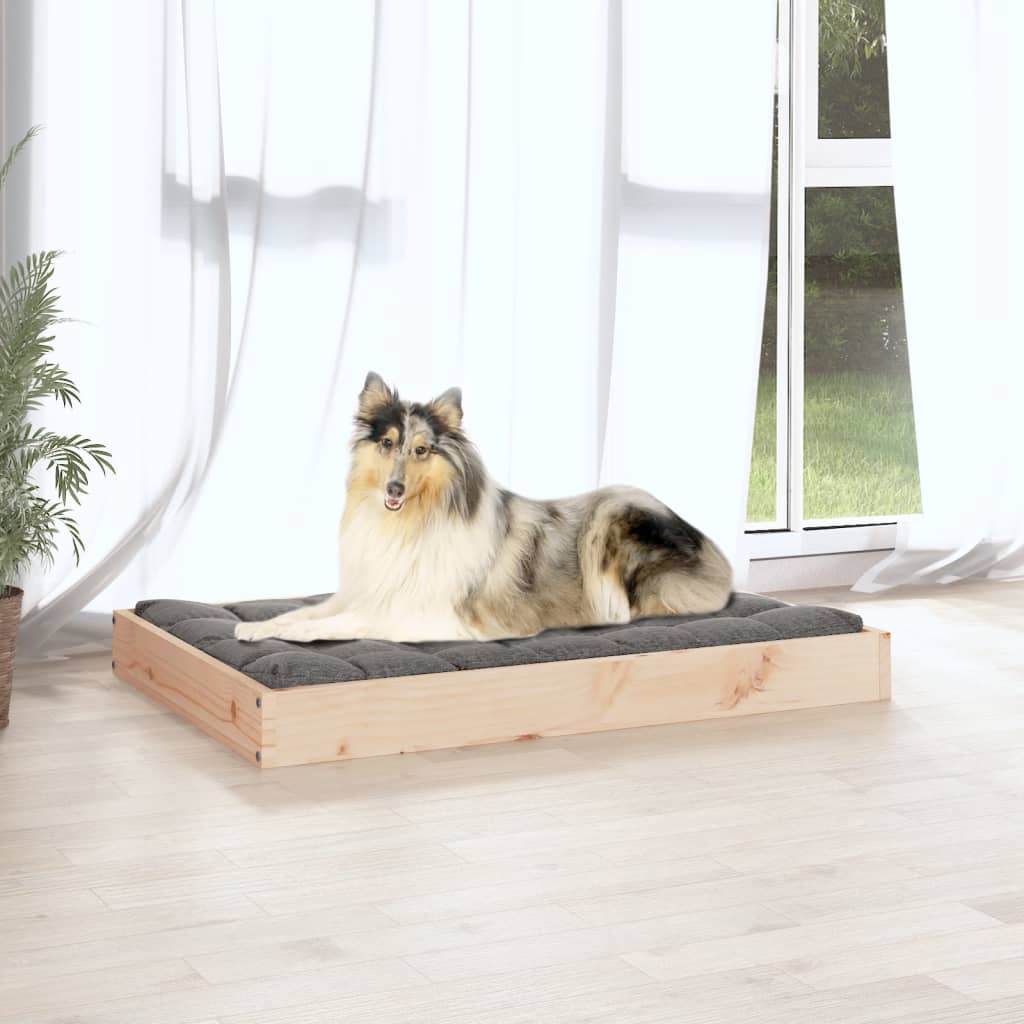 Lit pour chien 91,5x64x9 cm en bois de pin massif