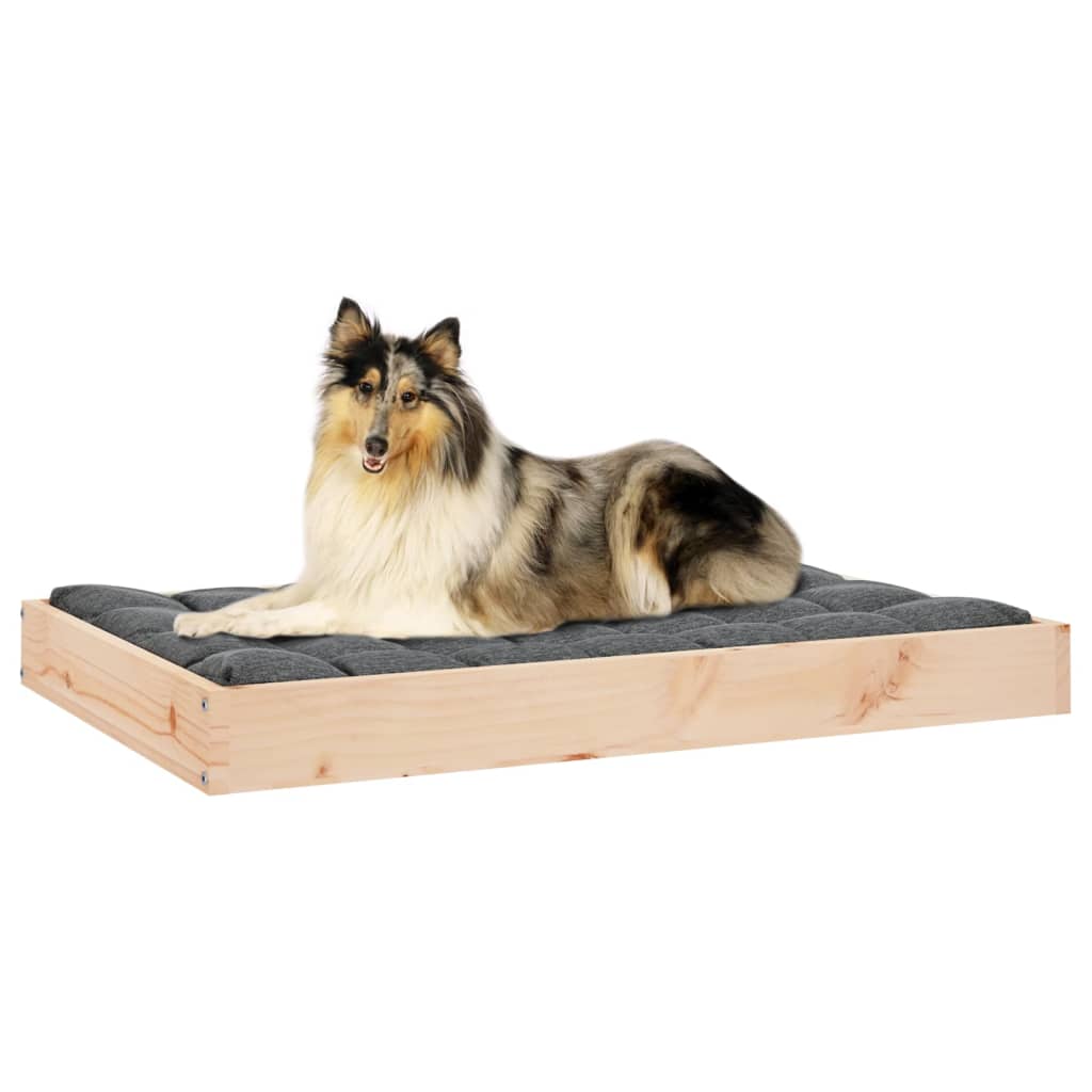 Lit pour chien 91,5x64x9 cm en bois de pin massif