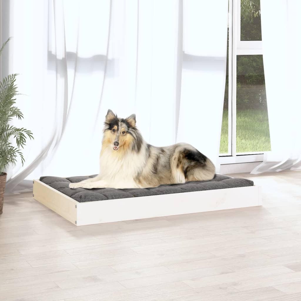 Lit pour chien 91,5x64x9 cm en bois de pin massif