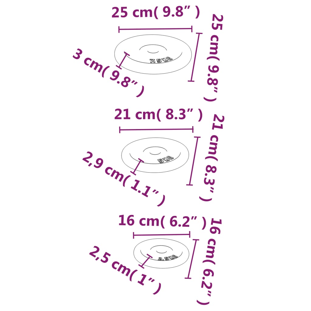 Halterschijven 4 st 4x7,5 kg gietijzer