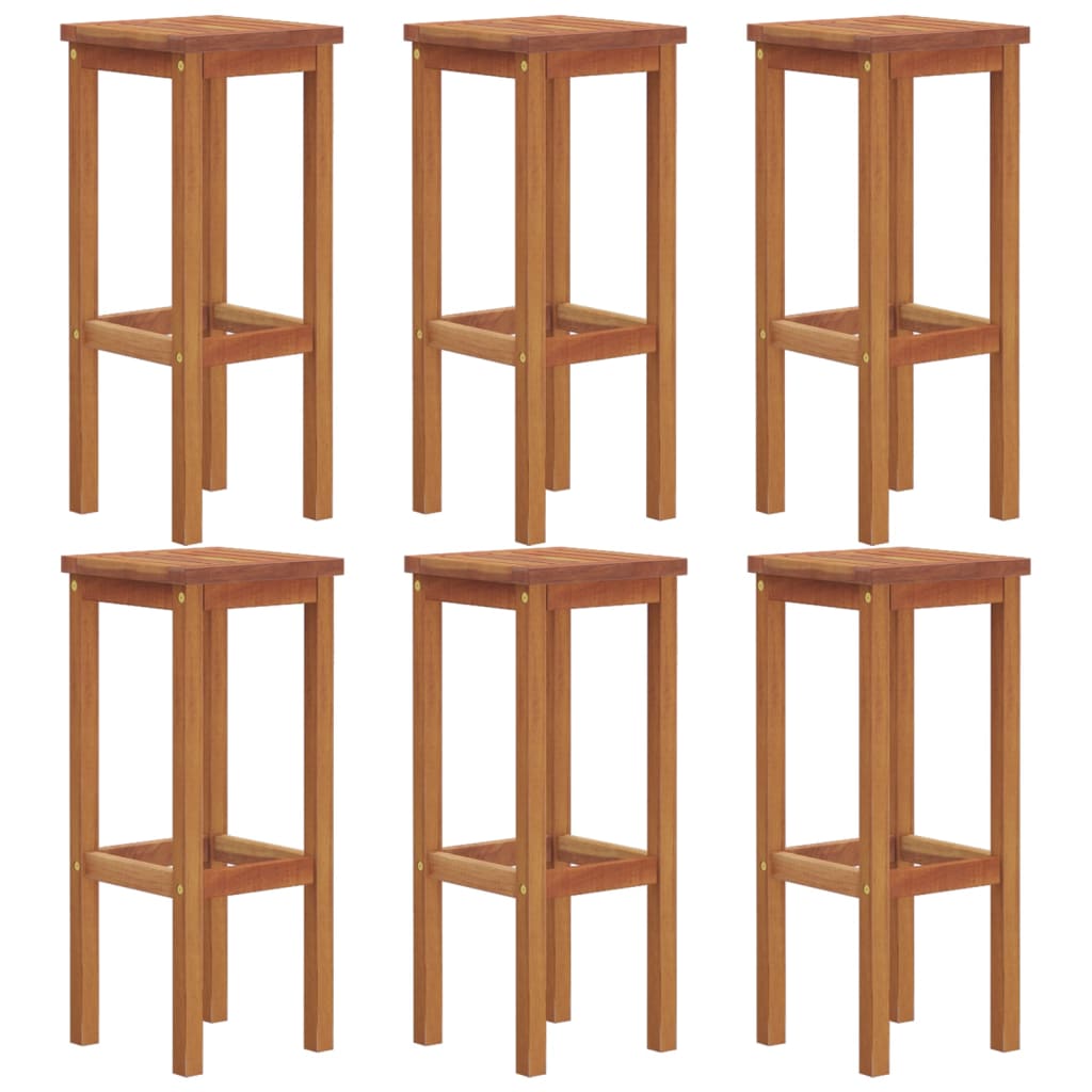 Tabourets de bar 8 pcs en bois d'acacia massif