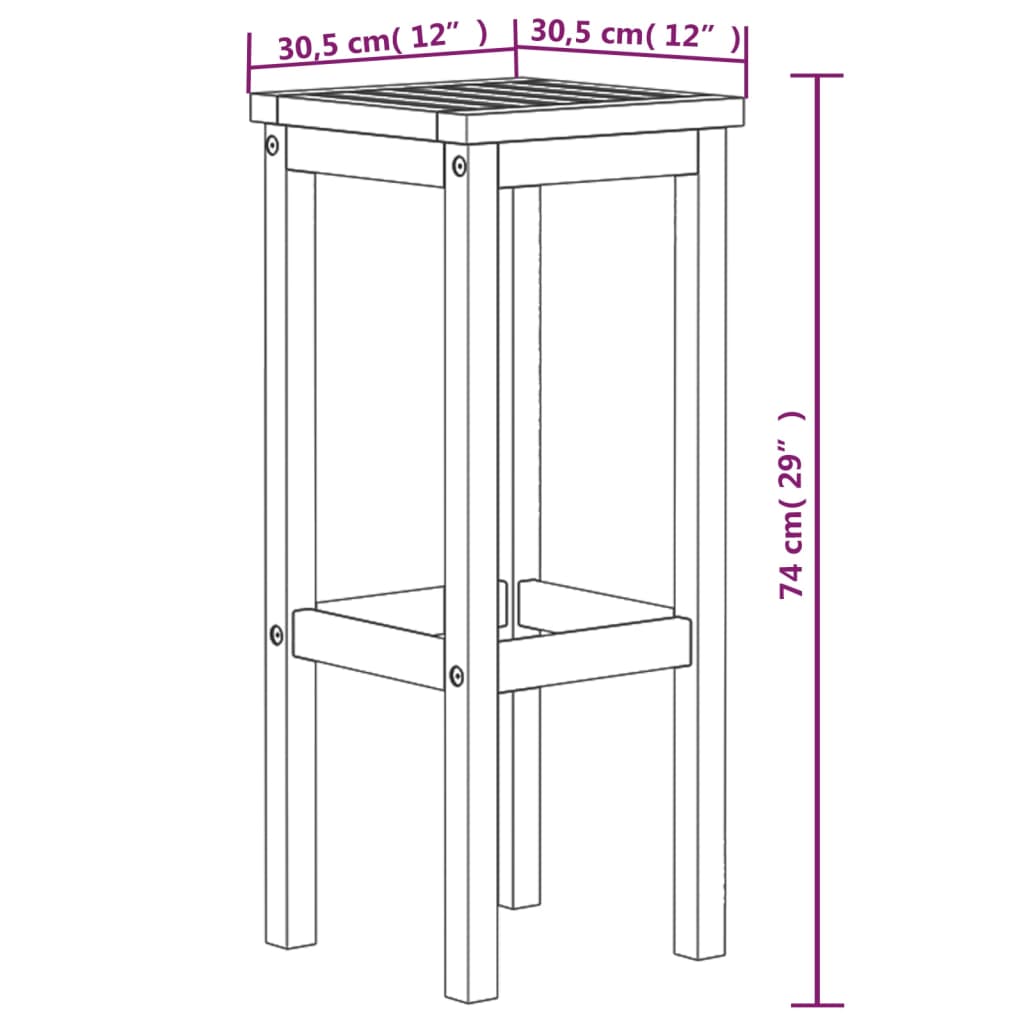 Tabourets de bar 8 pcs en bois d'acacia massif