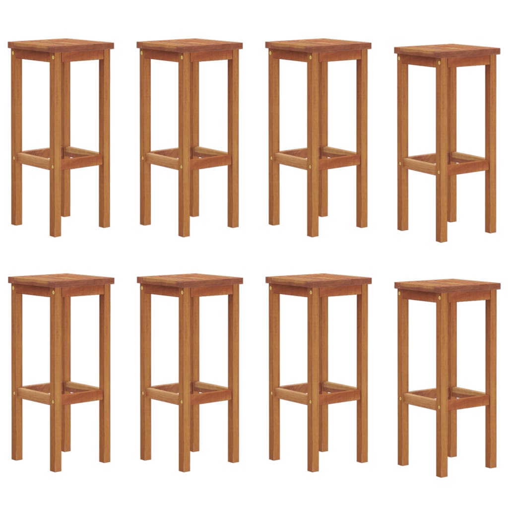 Tabourets de bar 8 pcs en bois d'acacia massif