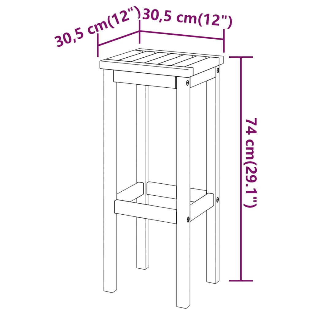 Ensemble de bar de jardin 9 pièces en bois d'acacia massif