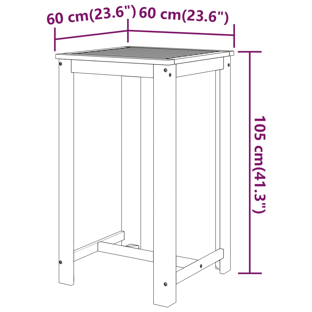 Ensemble de bar de jardin 9 pièces en bois d'acacia massif