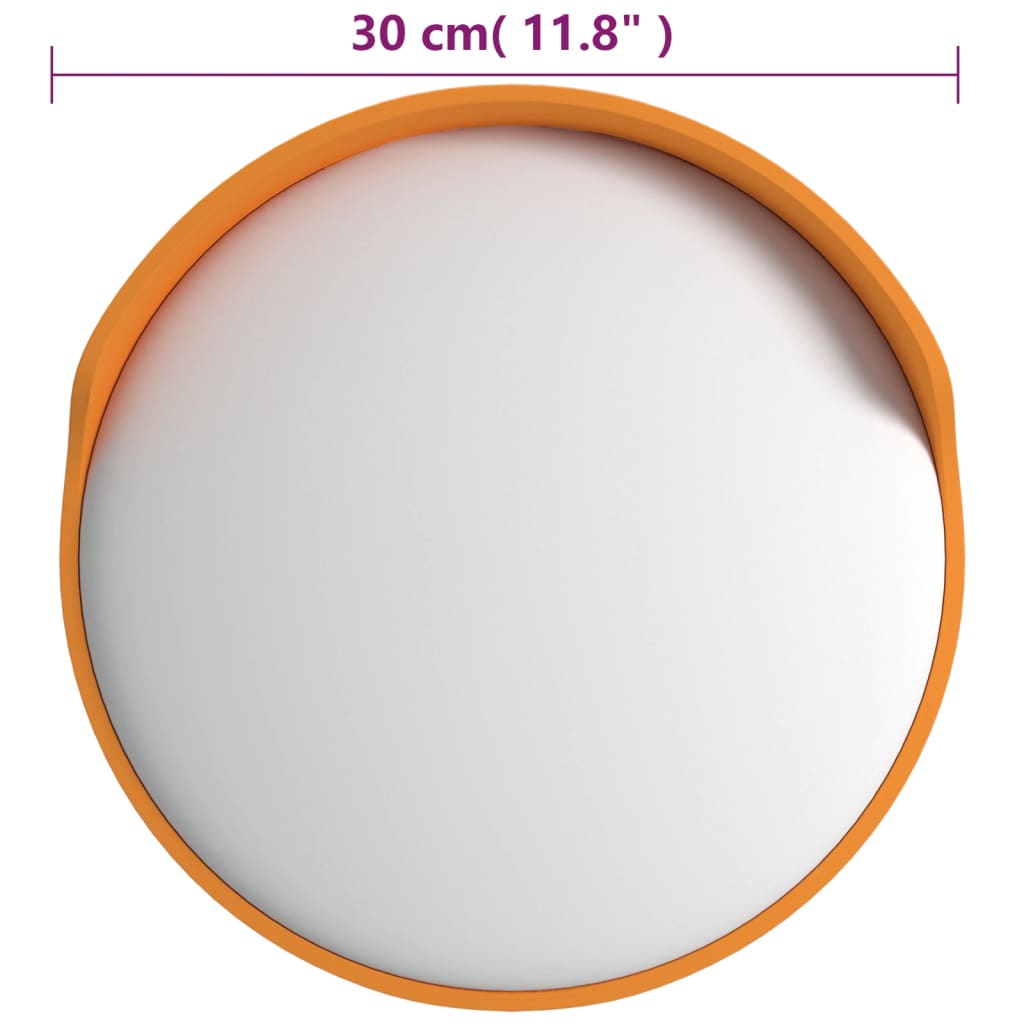 Verkeersspiegel voor buiten convex Ø30 cm polycarbonaat oranje