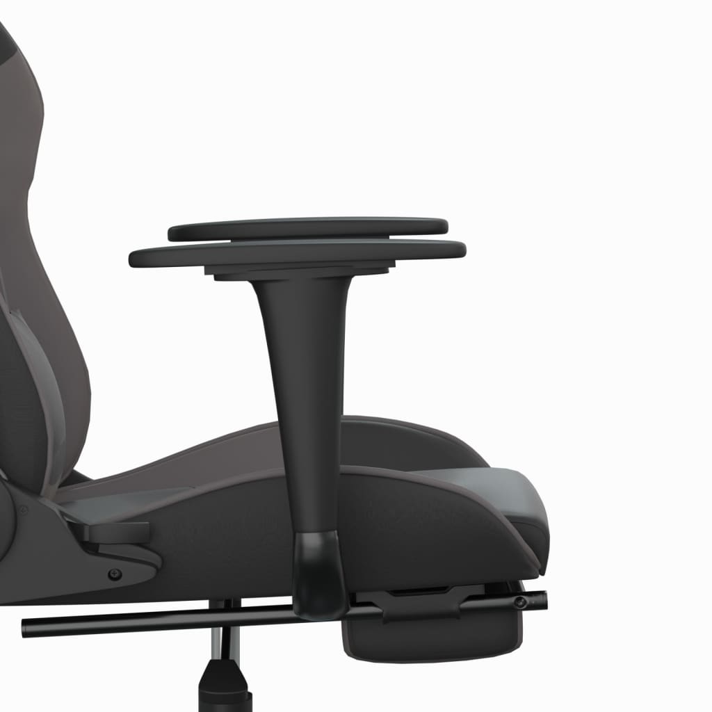 Fauteuil de jeu massant avec repose-pieds en cuir artificiel