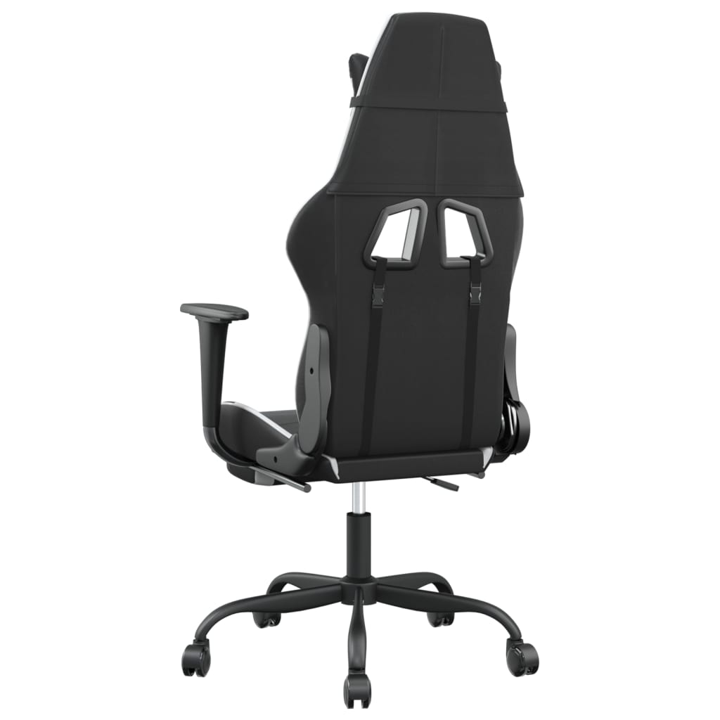 Fauteuil de jeu massant avec repose-pieds en cuir artificiel