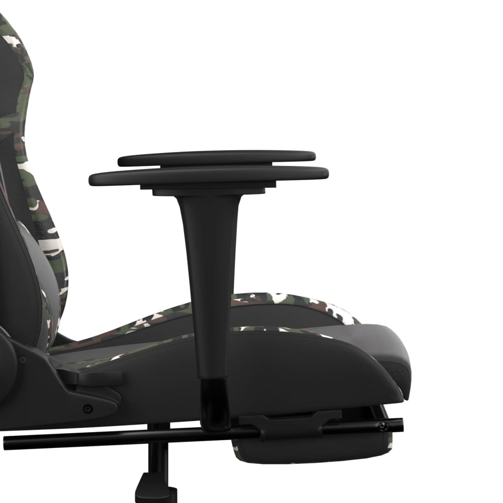 Fauteuil de jeu massant avec repose-pieds en cuir artificiel