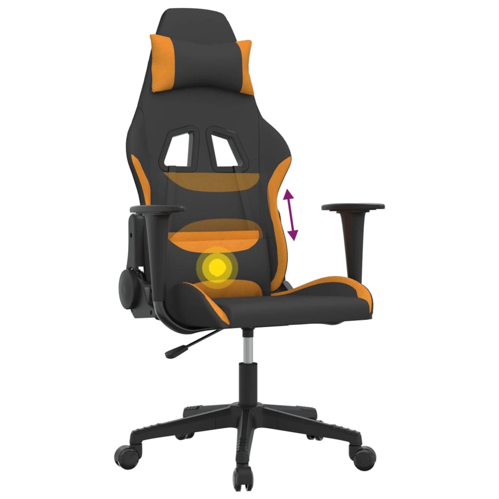 Fauteuil gamer massant tissu noir et