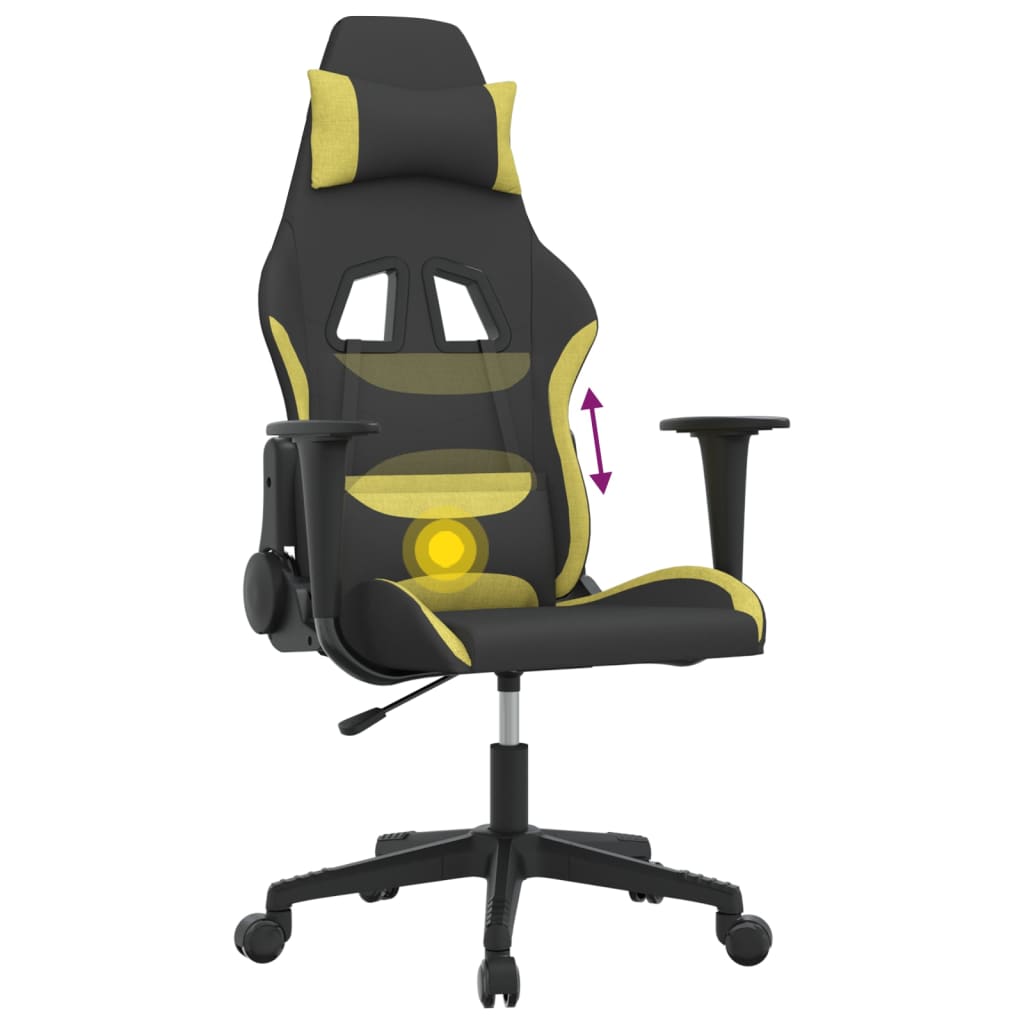 Fauteuil gamer massant tissu noir et