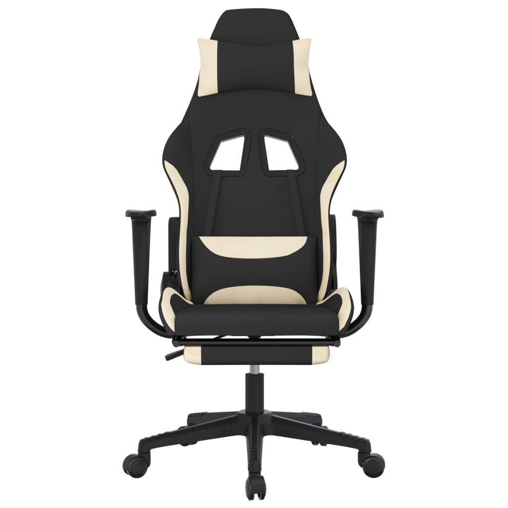 Fauteuil gamer massant tissu noir et