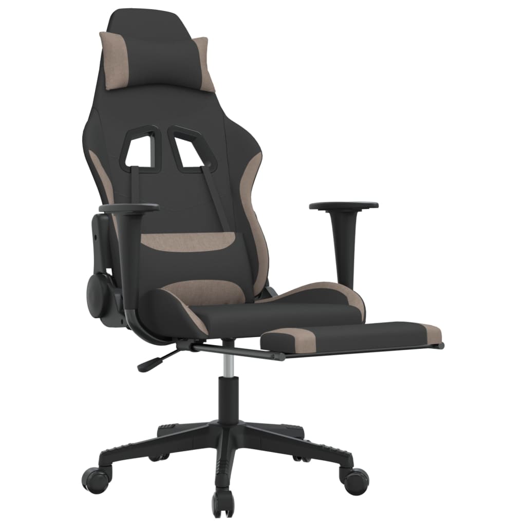 Fauteuil gamer massant tissu noir et