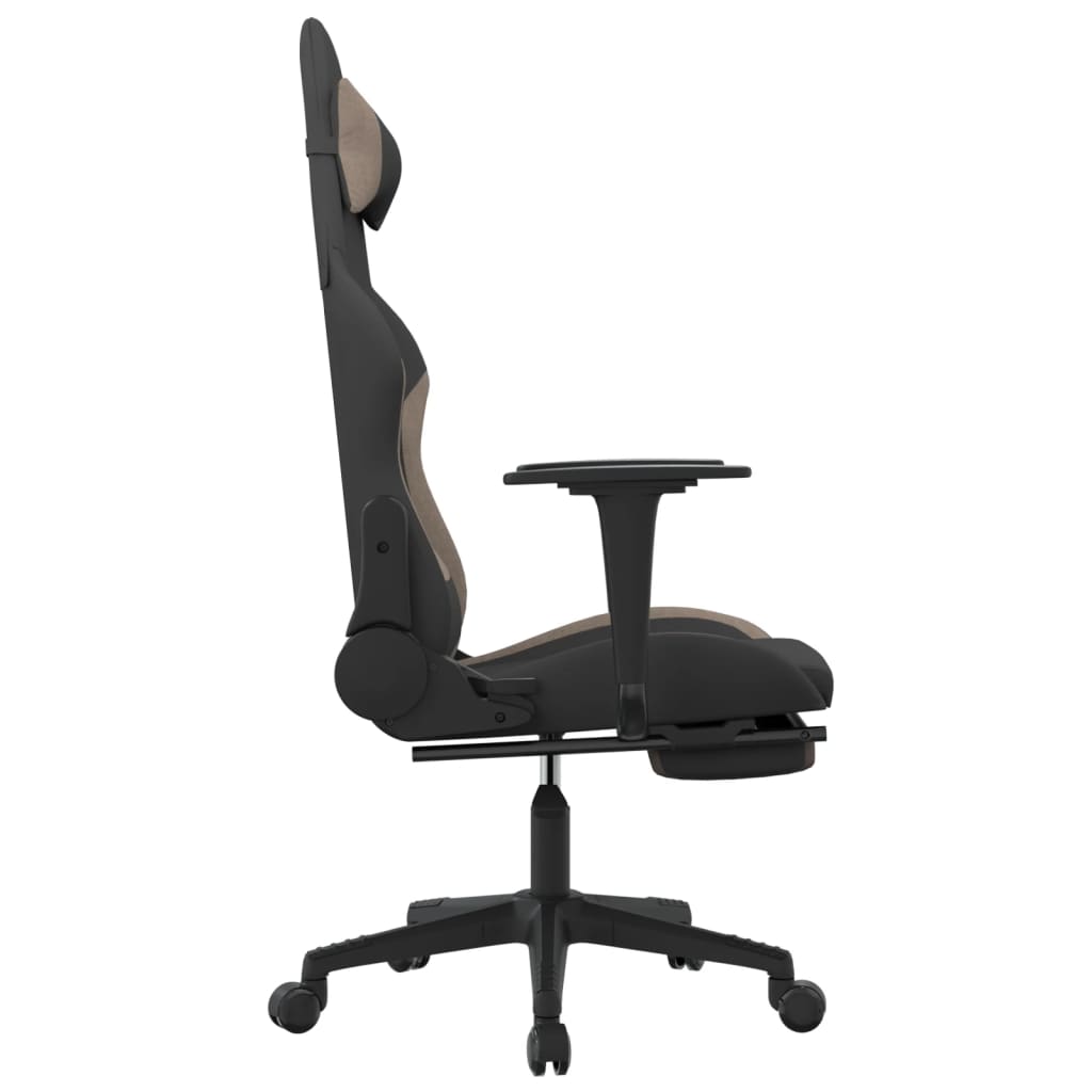 Fauteuil gamer massant tissu noir et