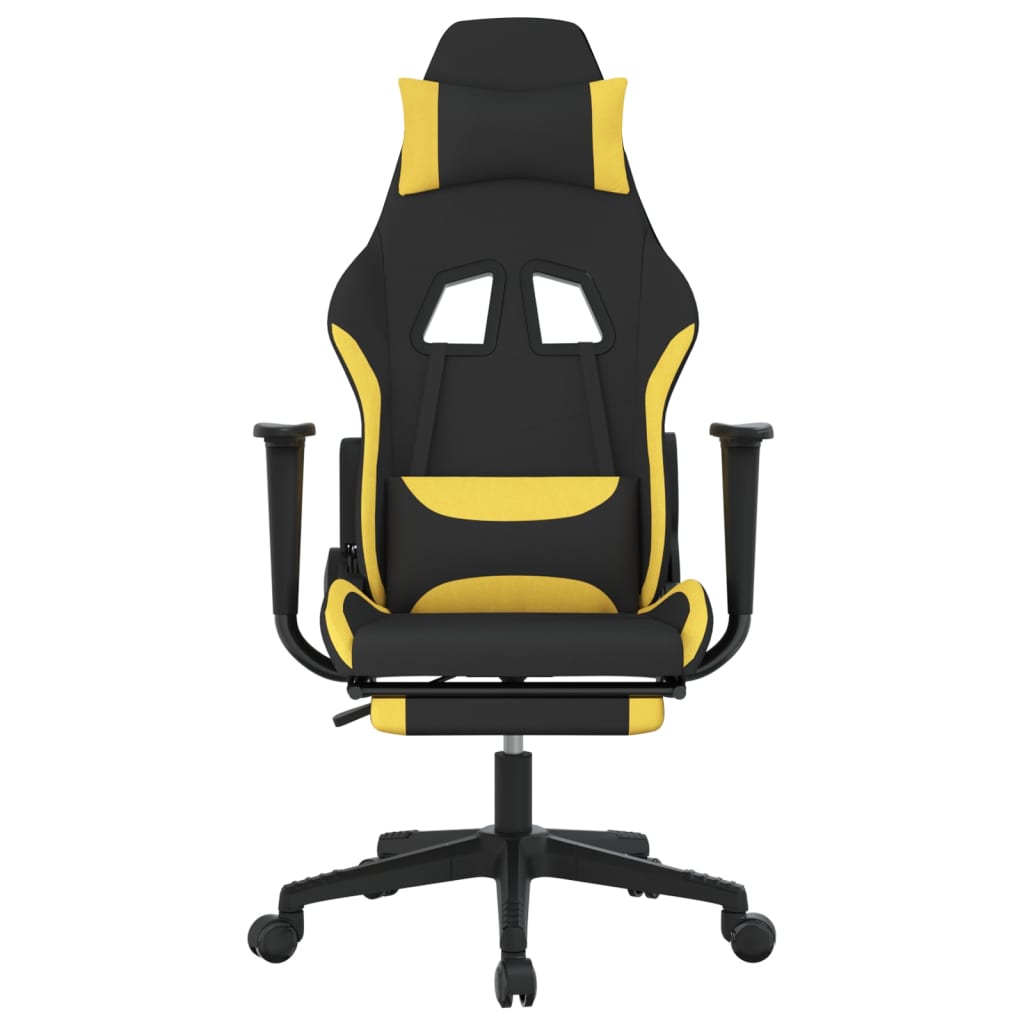 Fauteuil gamer massant tissu noir et