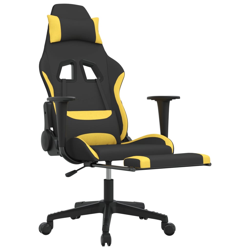 Fauteuil gamer massant tissu noir et