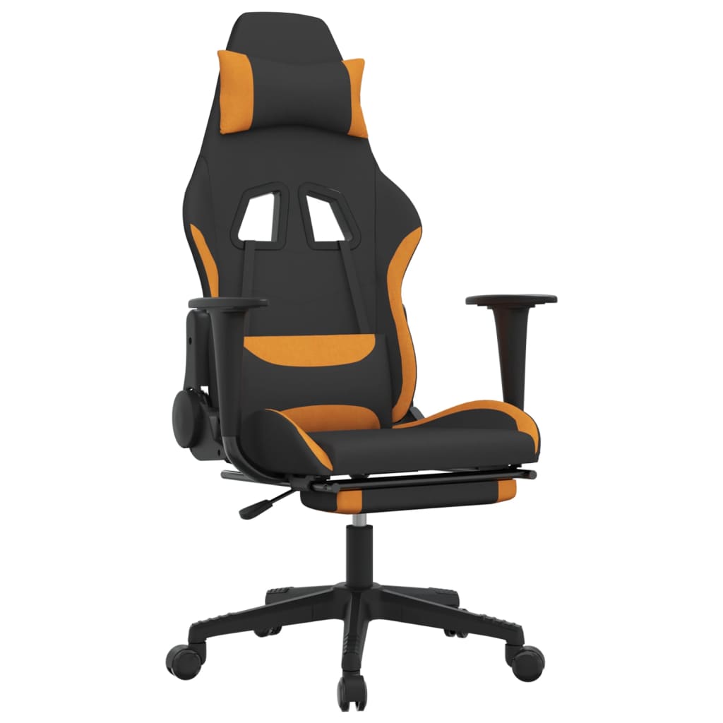 Fauteuil gamer massant tissu noir et