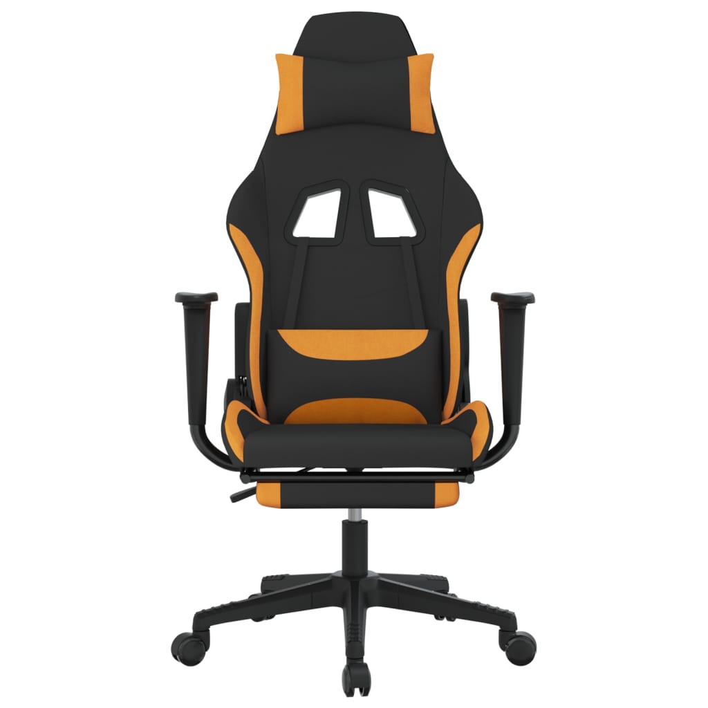 Fauteuil gamer massant tissu noir et