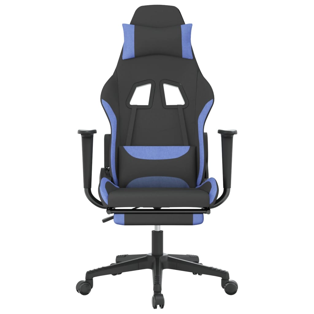 Fauteuil gamer massant tissu noir et