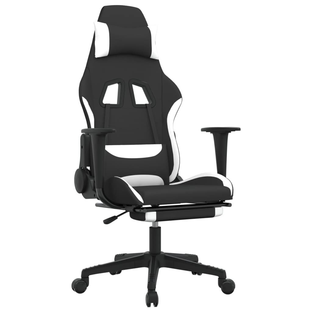 Fauteuil gamer massant tissu noir et