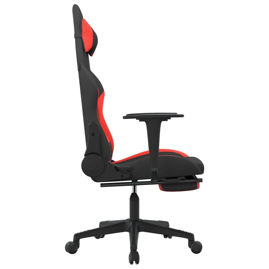 Fauteuil gamer massant tissu noir et