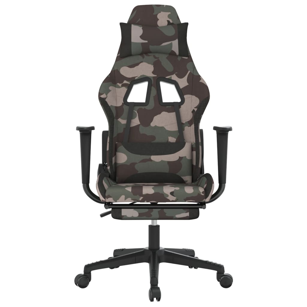 Fauteuil gamer massant tissu noir et