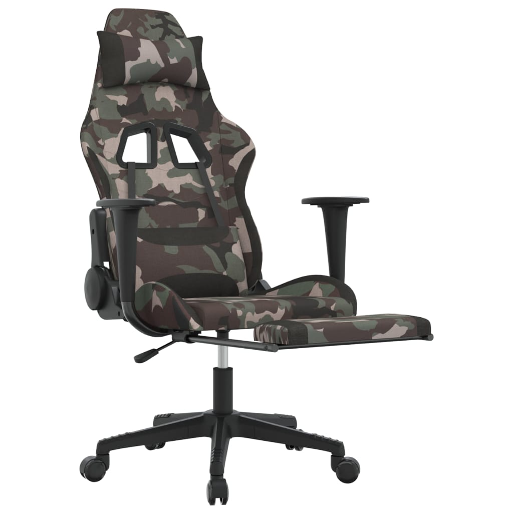 Fauteuil gamer massant tissu noir et