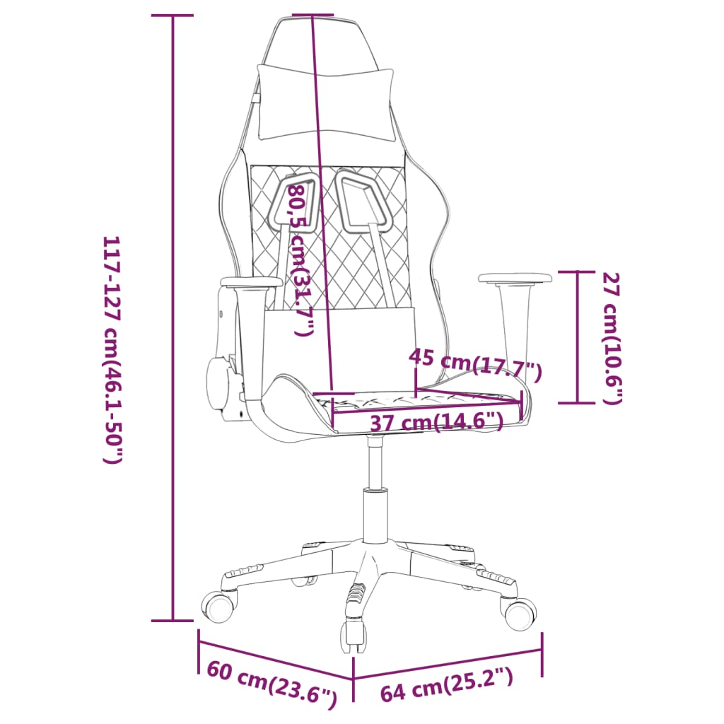 Fauteuil de jeu massant avec repose-pieds en cuir artificiel