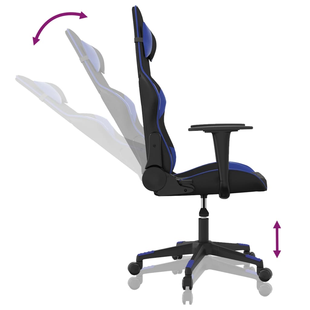 Fauteuil de jeu massant avec repose-pieds en cuir artificiel