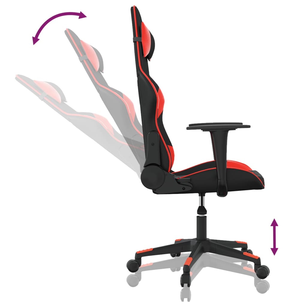 Fauteuil de jeu massant avec repose-pieds en cuir artificiel