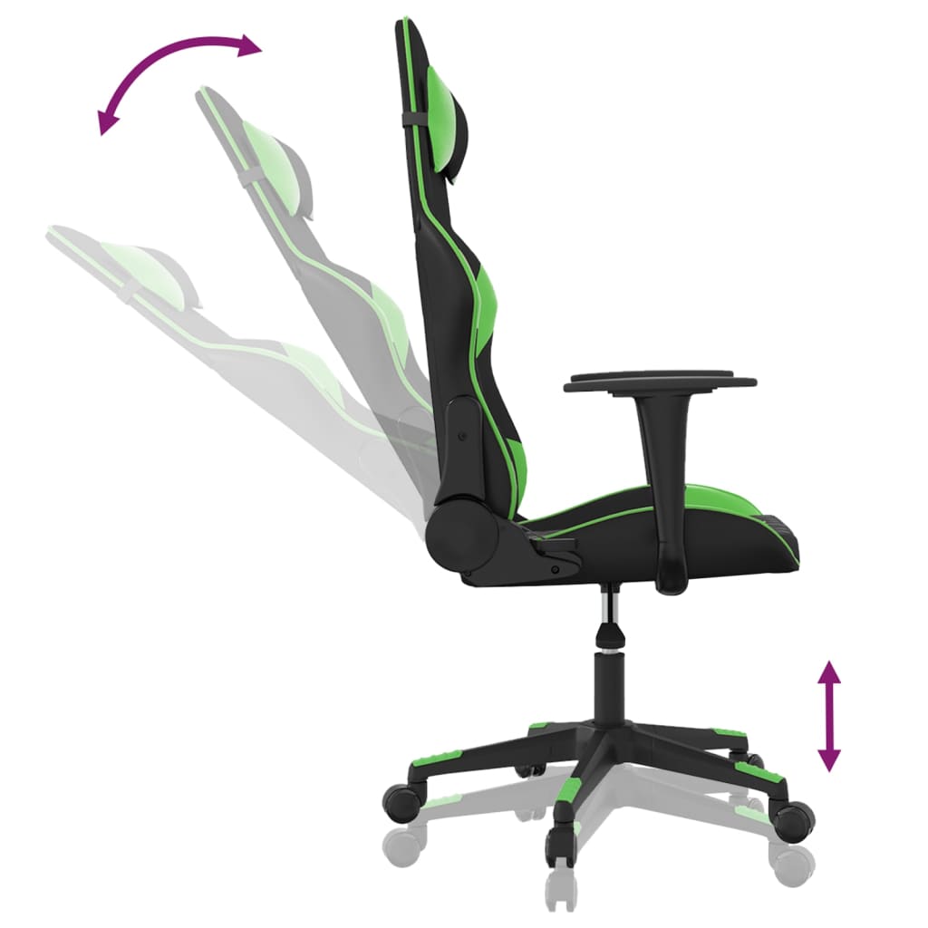 Fauteuil de jeu massant avec repose-pieds en cuir artificiel