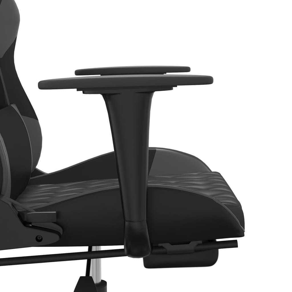 Fauteuil de jeu massant avec repose-pieds en cuir artificiel