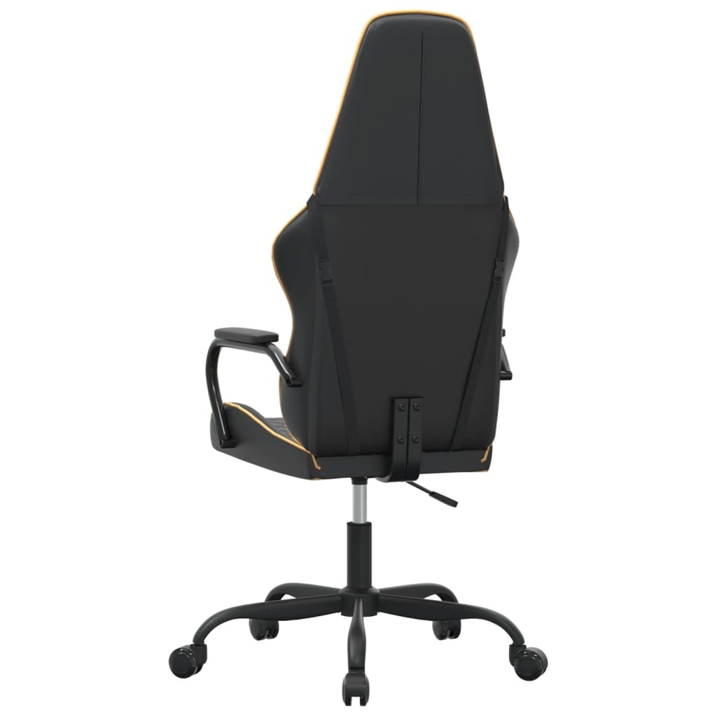 Fauteuil gamer massant simili cuir noir et doré