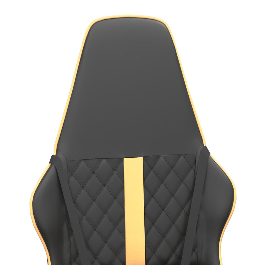 Fauteuil gamer massant simili cuir noir et doré