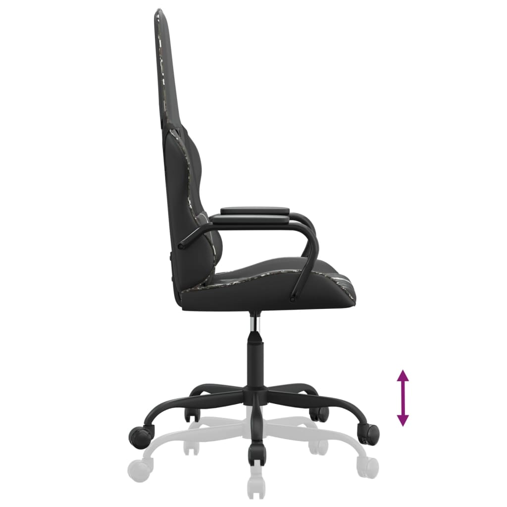 Fauteuil gamer massant simili cuir noir et doré