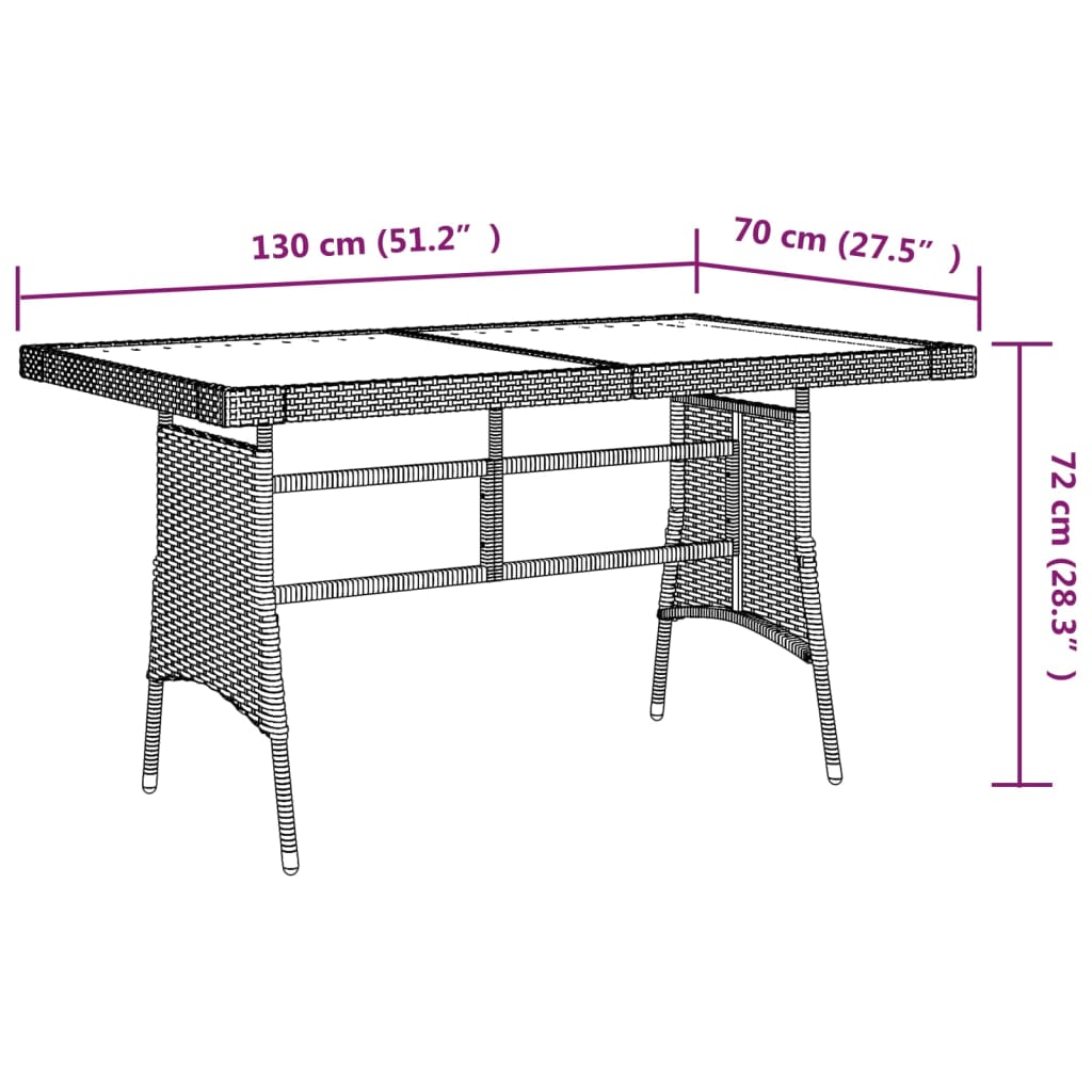 5-delige Tuinset poly rattan zwart