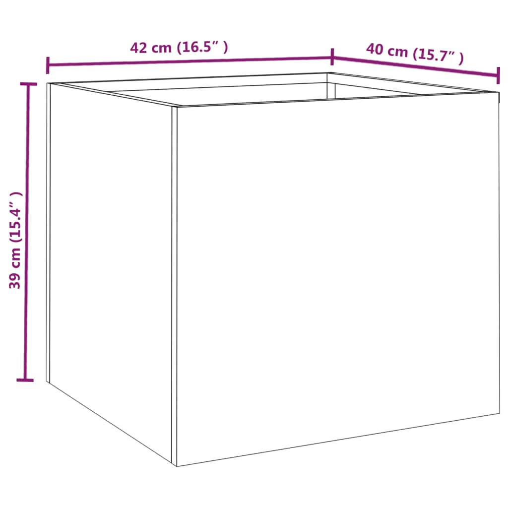 Plantenbak 42x38x75 cm cortenstaal