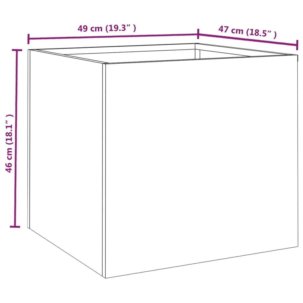 Plantenbak 42x38x75 cm cortenstaal