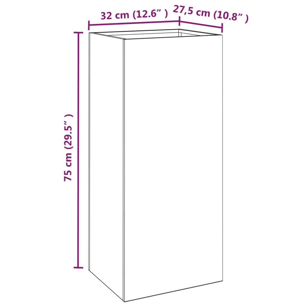 Plantenbak 32x30x29 cm cortenstaal