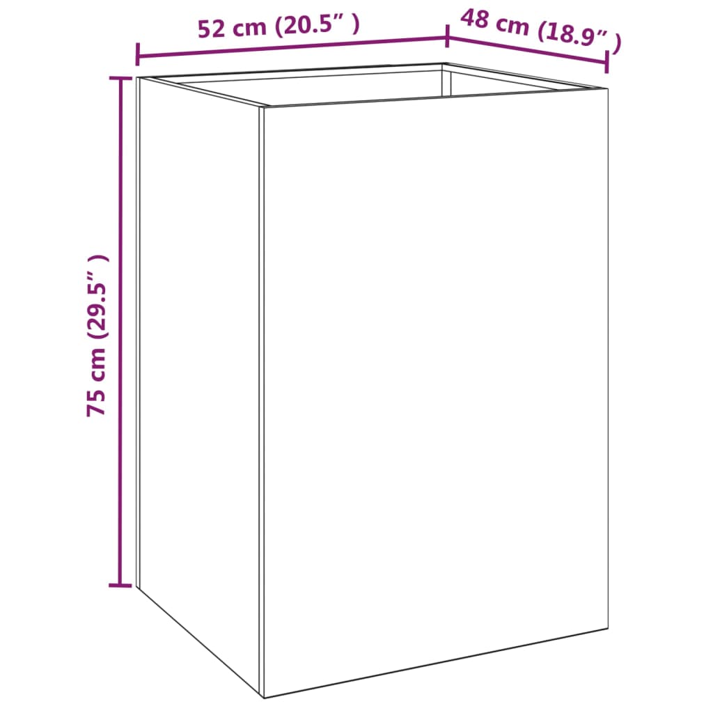 Plantenbak 42x38x75 cm cortenstaal