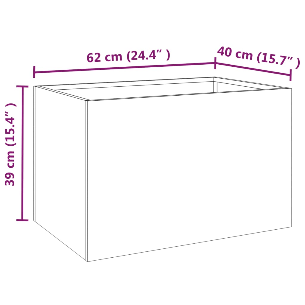 Plantenbak 42x38x75 cm cortenstaal