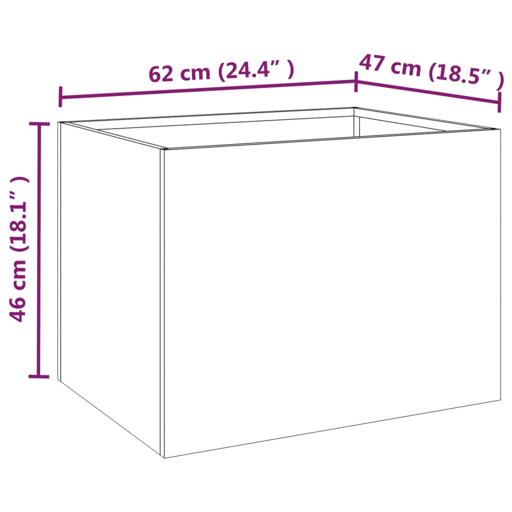 Plantenbak 32x30x29 cm cortenstaal