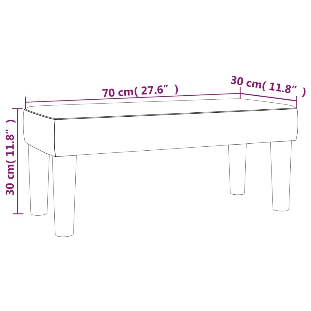 Banc 100x30x30 cm tissu